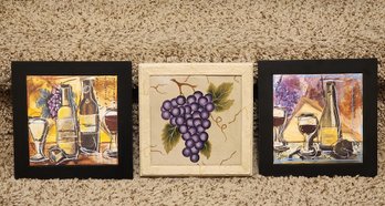 (3) Wine Inspired Home Decor Hanging Wall Accents