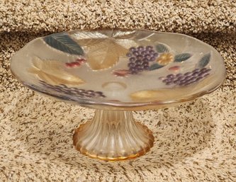 Vintage Art Glass Style Cake Or Sweets Serving Platter