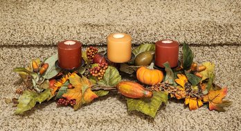 Vintage Fall Theme Candle Holder Table Accent