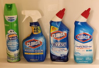 Assortment Of Bathroom Cleaning Products