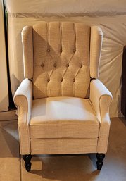 Cream Fabric Reclining Highback Chair
