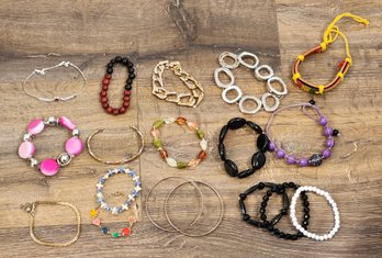 Assortment Of (18) Costume Jewelry Bracelets #A33