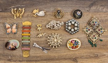 Variety Of Vintage Pin Brooches #a36