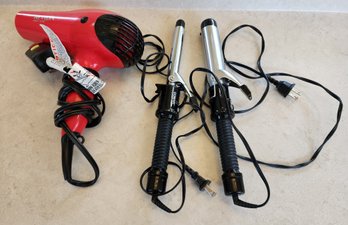 Blowdryer And (2) Curling Irons