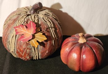 (2) Decorative Holdiay Pumpkins #2