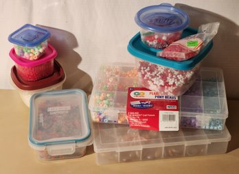 Assortment Of Beads ARTS AND CRAFTS With Storage Box