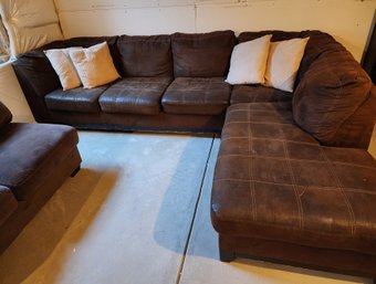 Large Plush Double Section Sofa