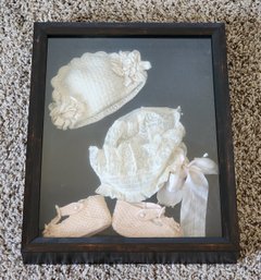 Hanging Shadowbox With Vintage Children's Clothes