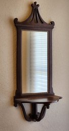 Vintage Hanging Decorative Wall Accent Mirror With Shelf