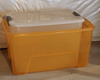 Orange And Clear Storage Totes