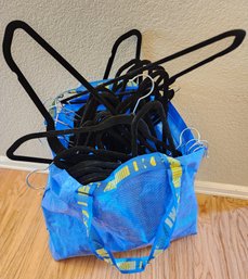 Large IKEA Bag Full Of Black Soft Hangers