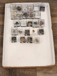 Assortment Of Small Mineral Specimens In Plastic Display Cases (Pyromorphite, Adamite, Cerussite, Etc.) #A7