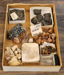 Assortment Of Mineral Specimens (Azurite, Wulfenite, Basal Pinacoid Calcite, Etc) #A31