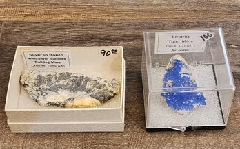 Silver In Barite AND Linearity Mineral Specimens #A63