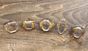(5) Sterling Silver Jewelry Maker Rings #A81
