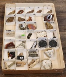 Assortment Of Mineral Specimens (Silver, Fairburn Agate, Topaz, Drusy Quartz, Etc) #A109
