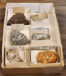 Assortment Of Mineral Specimens (Calcite, Hyalite Opal, Scheelite, Flourite, Etc) #A110