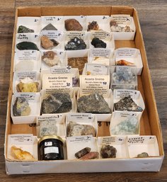 Large Assortment Of Mineral Specimens (Acasta Gneiss, Almandine, Dinosaur Bone, Etc) #A113