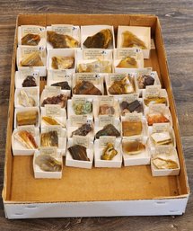 Assortment Of Mineral Specimens (Opalized Palm Wood, Turquois, Malachite, Microcline, Etc) #A117