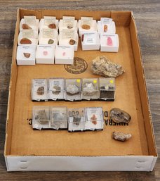 Assortment Of Mineral Specimens (Rhodochrosite, Agates, Pyrite, Crocoite, Etc) #A131