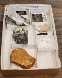 Assortment Of Mineral Specimens (Willemite Calcite Hardystonite, Fused Quartz, Sheelite Quartz, Etc) #A142