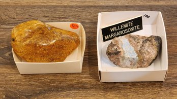 Willemite Margarosonite And Amber Specimens #A155