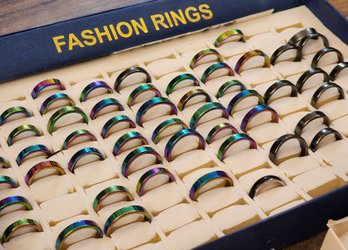 Assortment Of Novelty Fashion Rings And Adjustable Birthstone Rings #A178