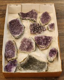 Assortment Of Purple Amethyst Mineral Specimens #A180