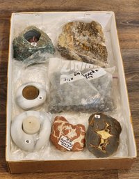 Assortment Of Mineral Specimens (Septarian, Apache Tears, Etc) #A197