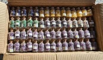 New Unused Assortment Of Mineral Specimens In Glass Bottles #A246
