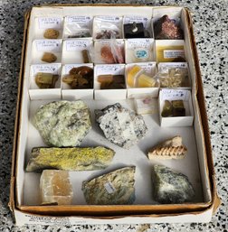 Assortment Of Mineral, Gemstone And Fossil Specimens (Old Jade, Sapphires, Topaz, Boleite, Etc) #A256