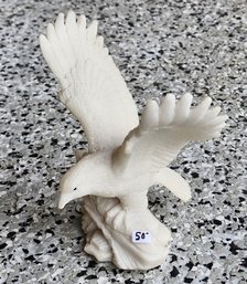 Vintage White Resin Composition Eagle Sculpture #A283
