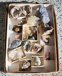 Large Assortment Of Mineral Specimens (smithsonite, Norbergite, Etc)