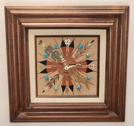Vintage New Mexico Sand Painting Wall Clock