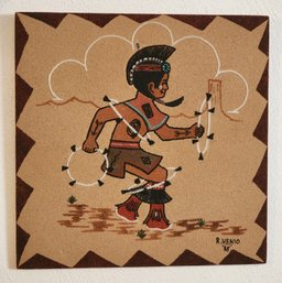 Vintage New Mexico Sand Painting SIGNED By Artist