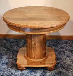 Vintage Pressed Wood Pedastal Side Table