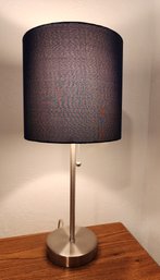 Vintage Table Lamp With Blue Shade