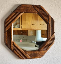 Vintage Wooden Frame Mirror #1