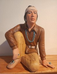 Vintage Navajo Native American Figure Statue SITTRE Ceramics