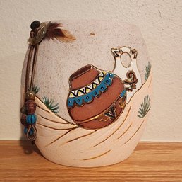 Vintage Ceramic Native American Style Pottery Vase