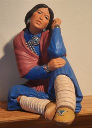 Vintage Navajo Native American Figure Statue SITTRE Ceramics #2