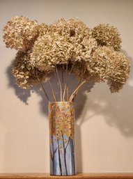 Vintage Flower Vase With Artificial Floral Arrangement