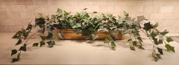 Vintage Large Metal Planter With Artificial Ivy Arrangment