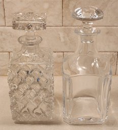 (2) Vintage Cut Glass Liquor Decanters