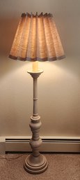 Vintage Floor Lamp With Original Ruffle Shade
