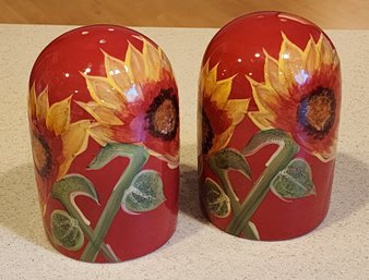 Vintage Sunflower Theme Ceramic Salt And Pepper Shakers