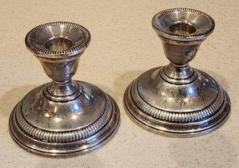 (2) Vintage Sterling Weighted Candle Holders