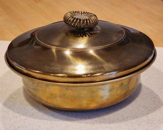 Vintage BEAU MONDE Solid Brass Artisinal Storage Container With Lid