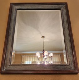 Vintage Hanging Mirror With Beveled Glass