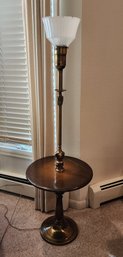 Vintage Mid Century Modern Floor Lamp With Table Top Feature